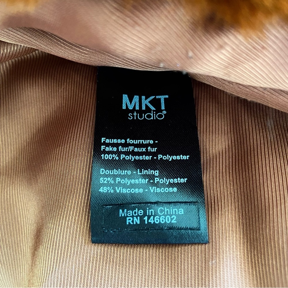 MKT STUDIO Faux Fur Teddy Coat Jacket Rust $350 - Picture 8 of 8